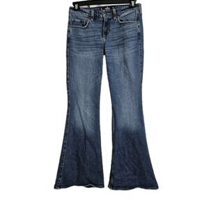 Hollister Jeans Women 6R Blue Low-Rise Flare Vintage Stretch Medium Wash Denim